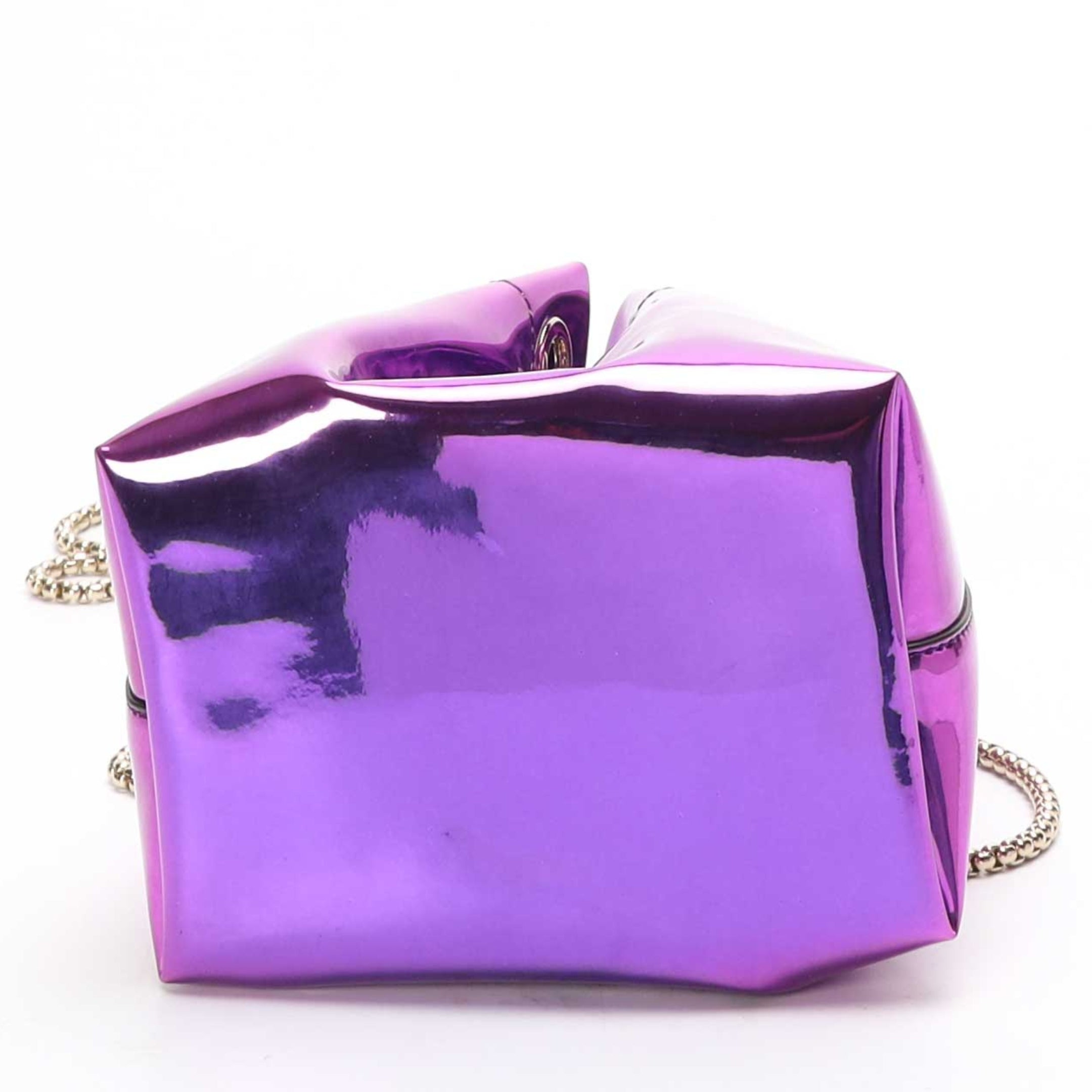 Jimmy Choo Bon Bon Purple Top Handle Bucket Bag