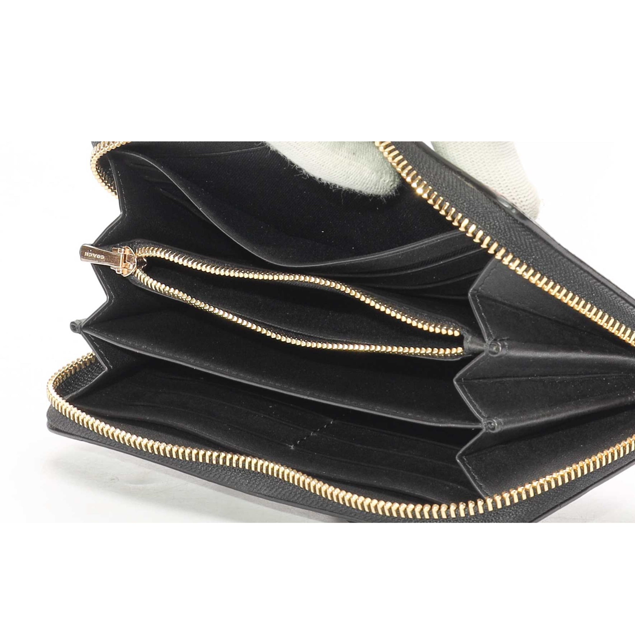 Coach Navy Horse and Carriage Zip Wallet