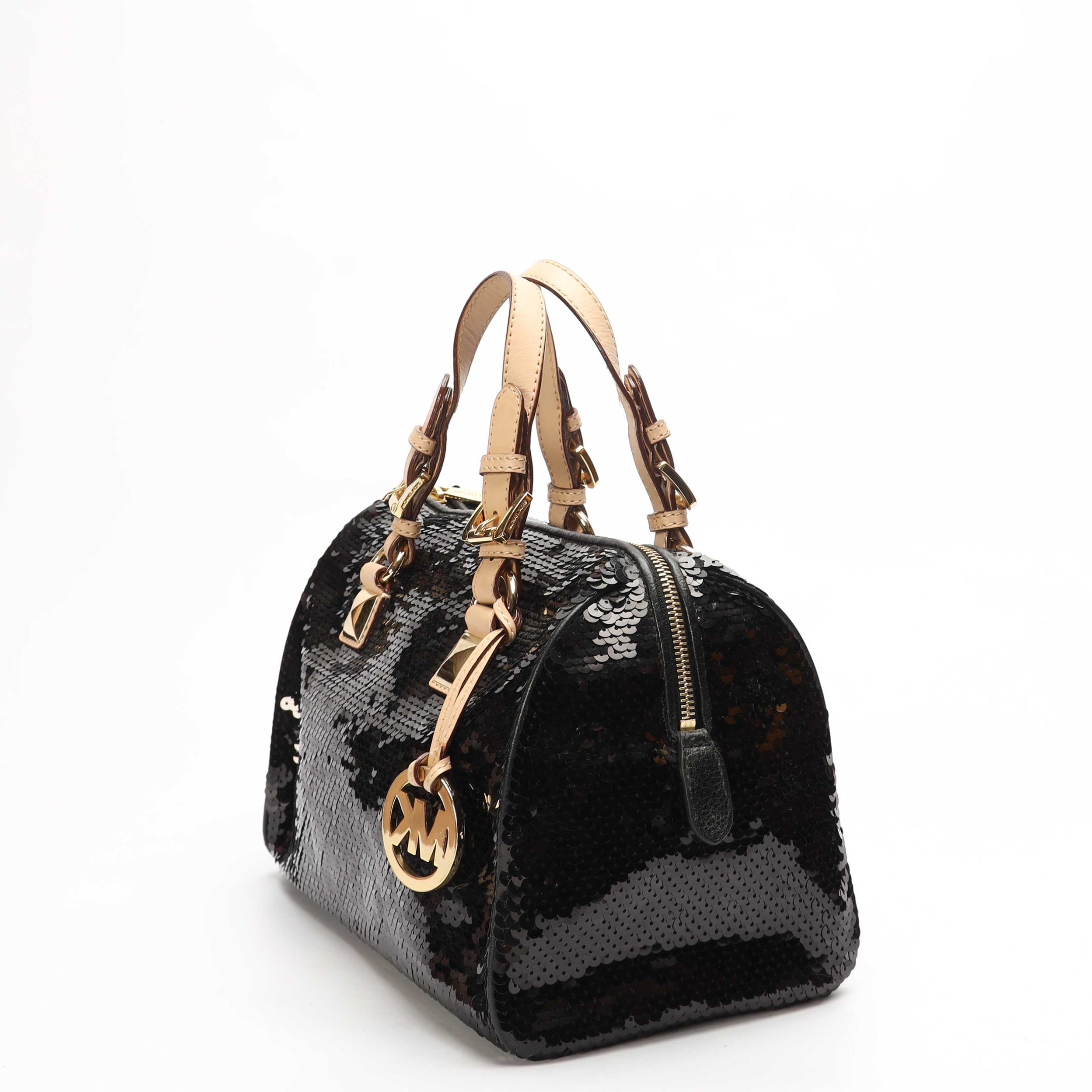 Michael Kors Grayson Sequin Black Satchel