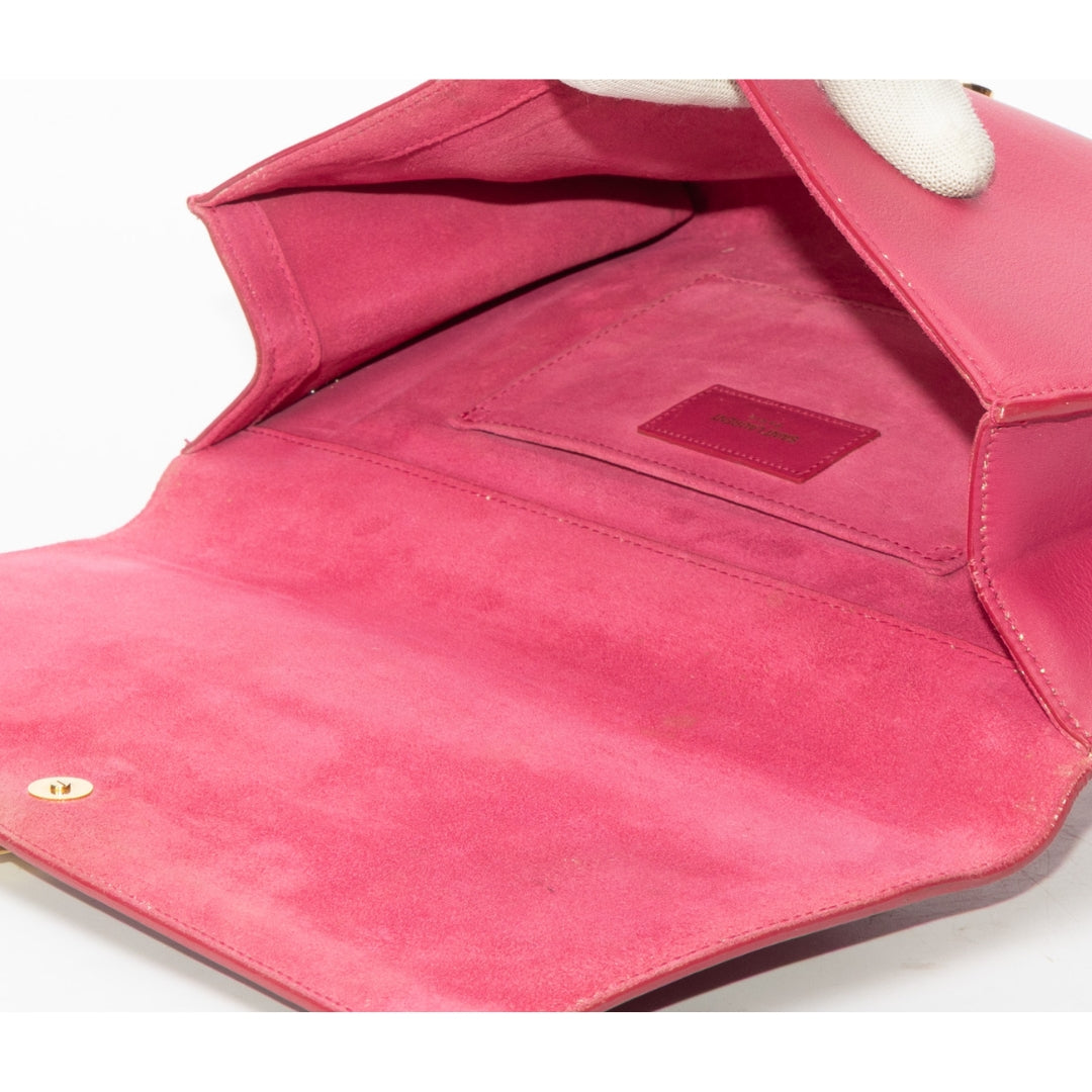 Saint Laurent Pink Leather Y-Ligne Clutch