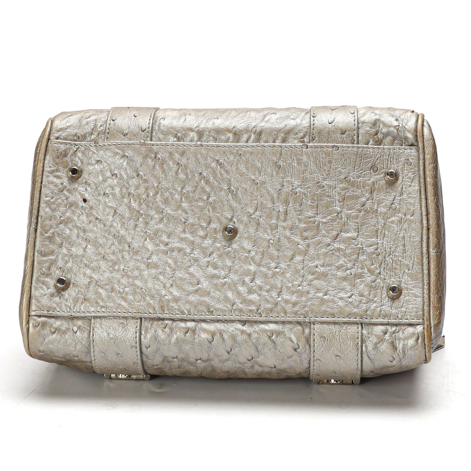 Versace Tag Ostrich Madonna Satchel