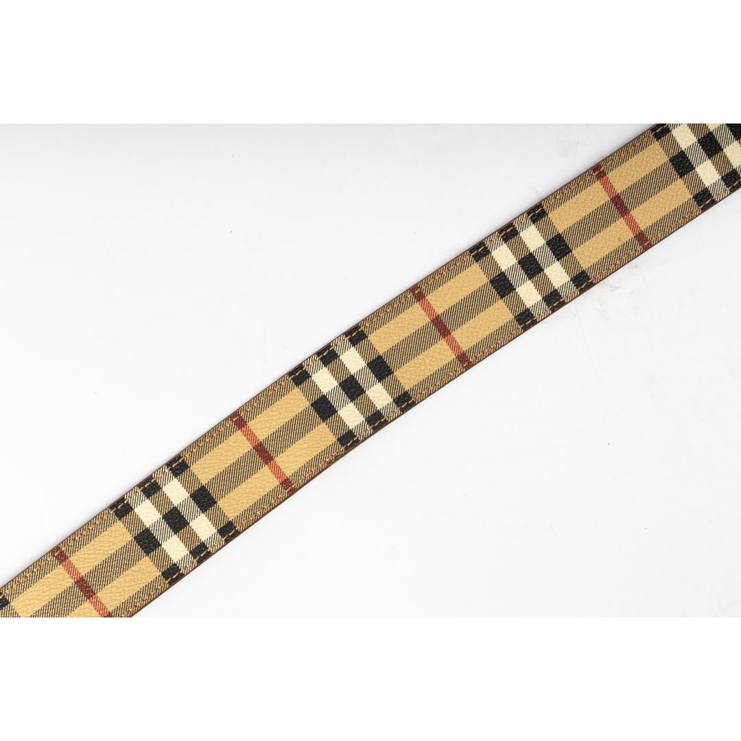 Burberry Beige Haymarket Check Coated Canvas Belt