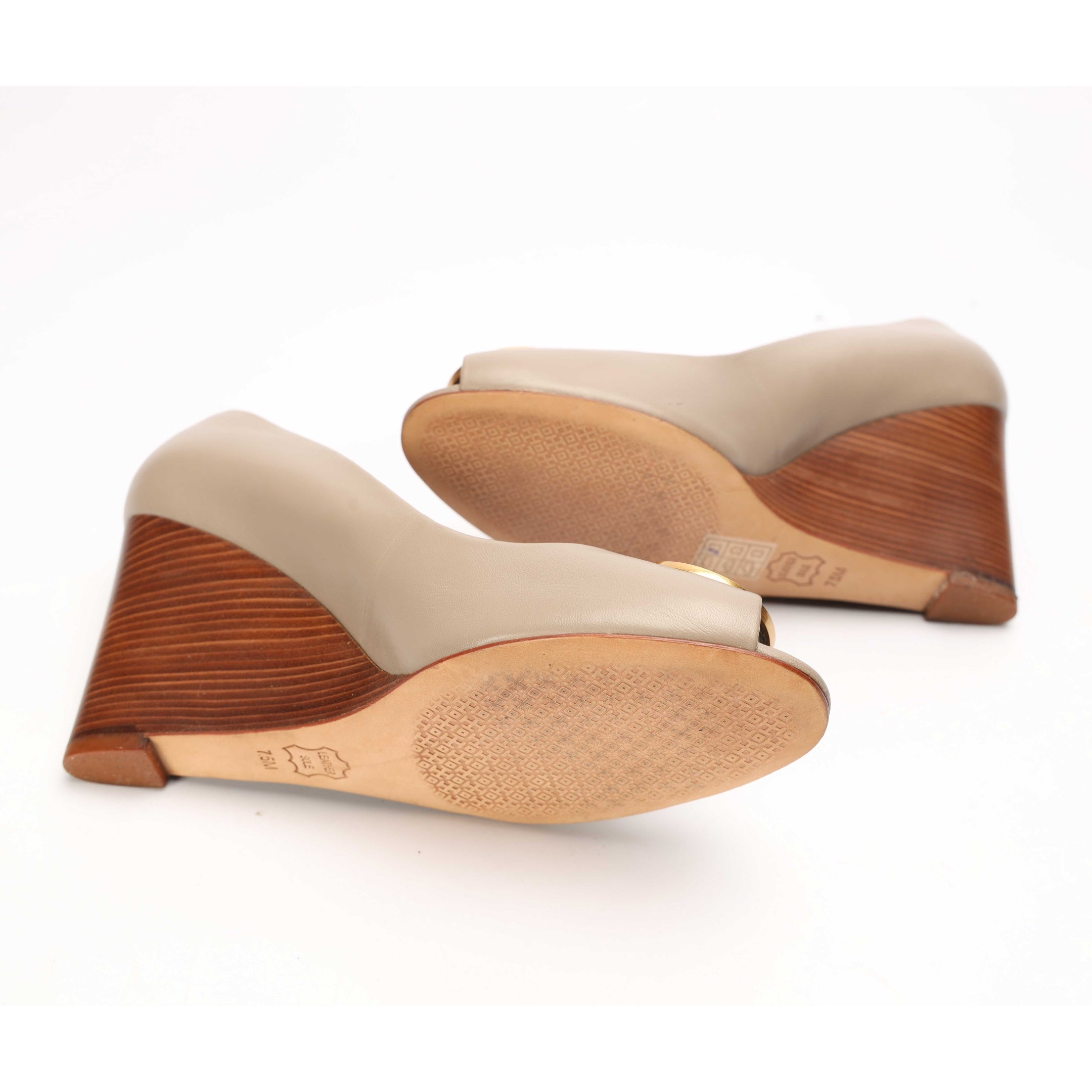 Tory Burch Taupe Wedge Pumps