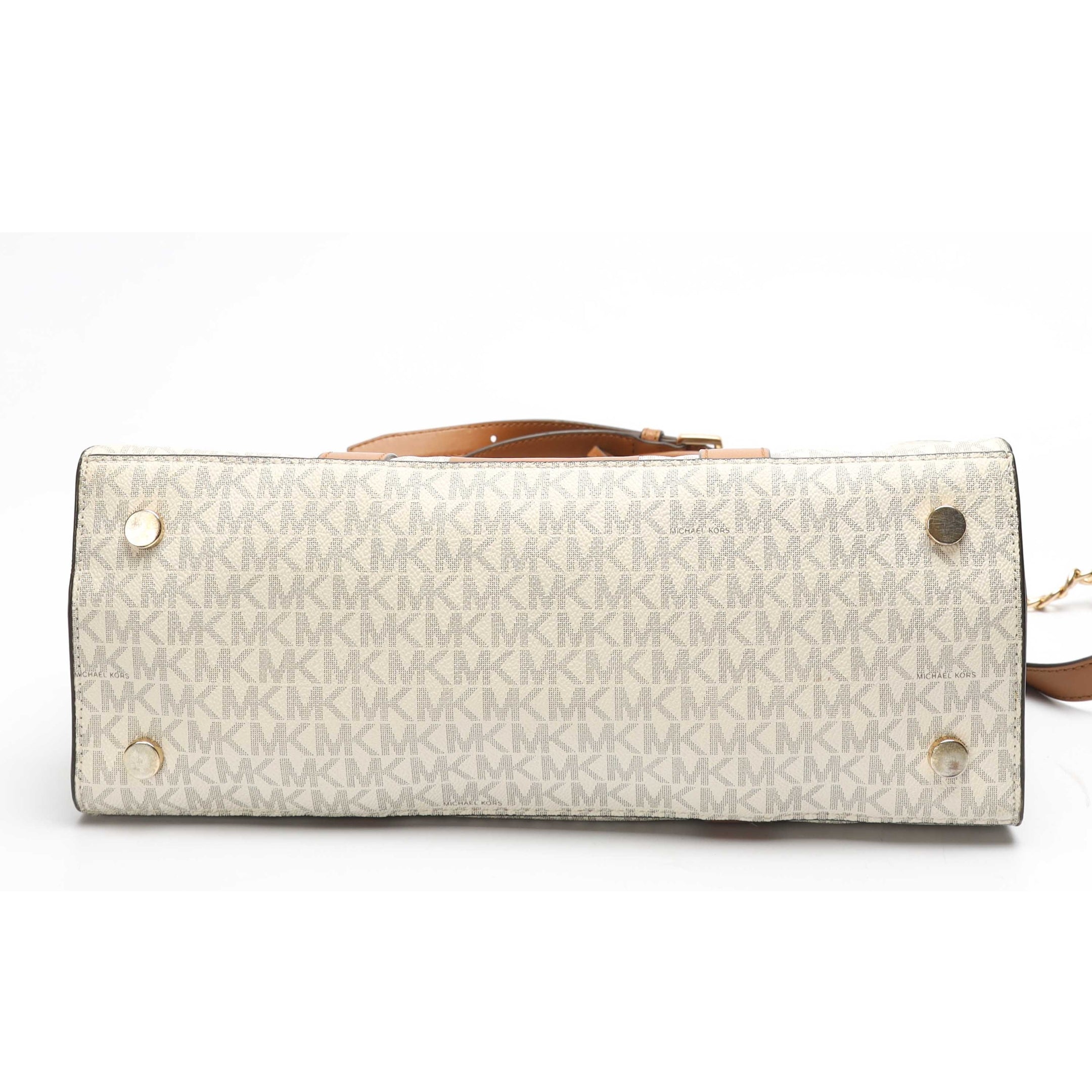 Michael Kors Vanilla Logo Hamilton Large Satchel