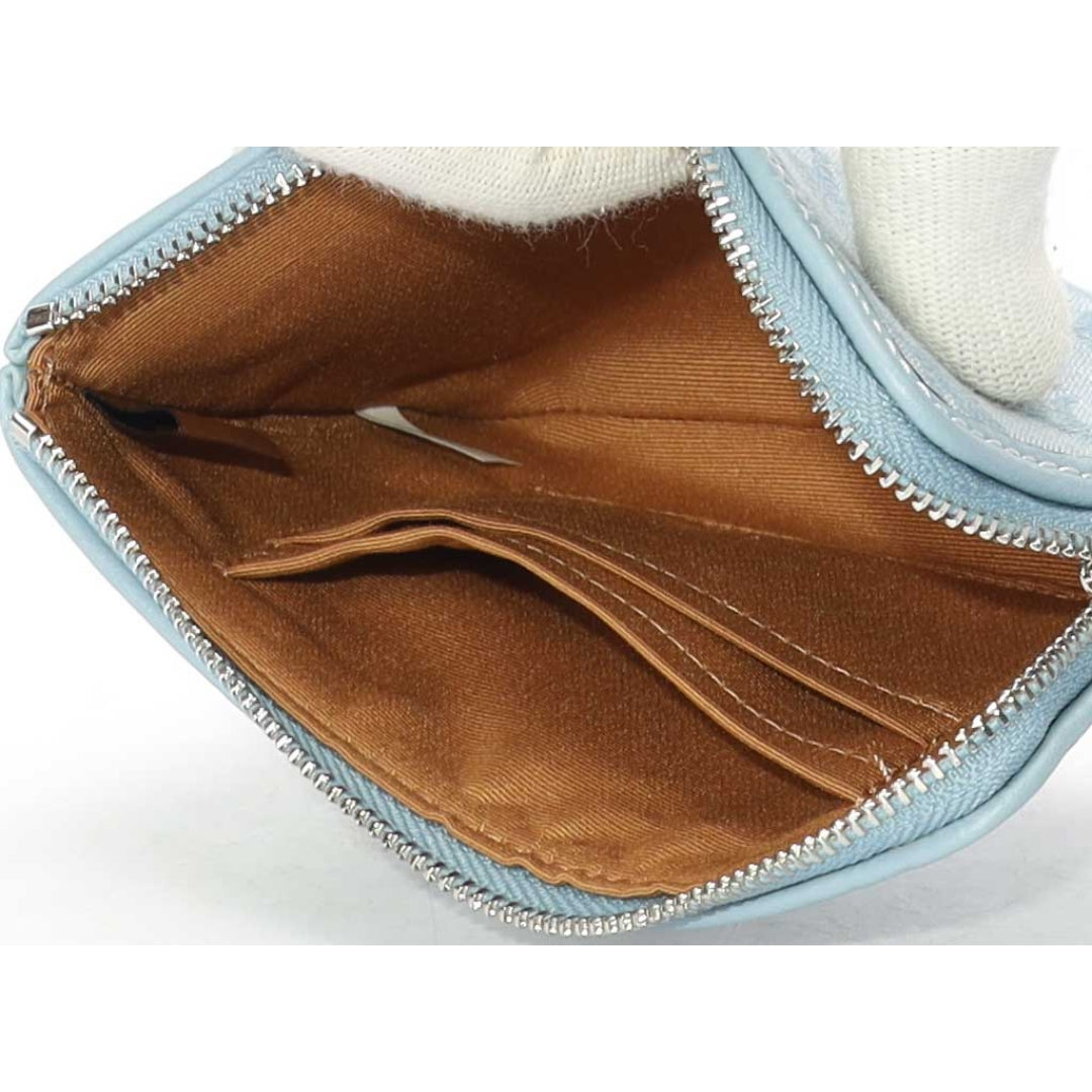 Coach Corner Zip Signature Chambray Wristlet
