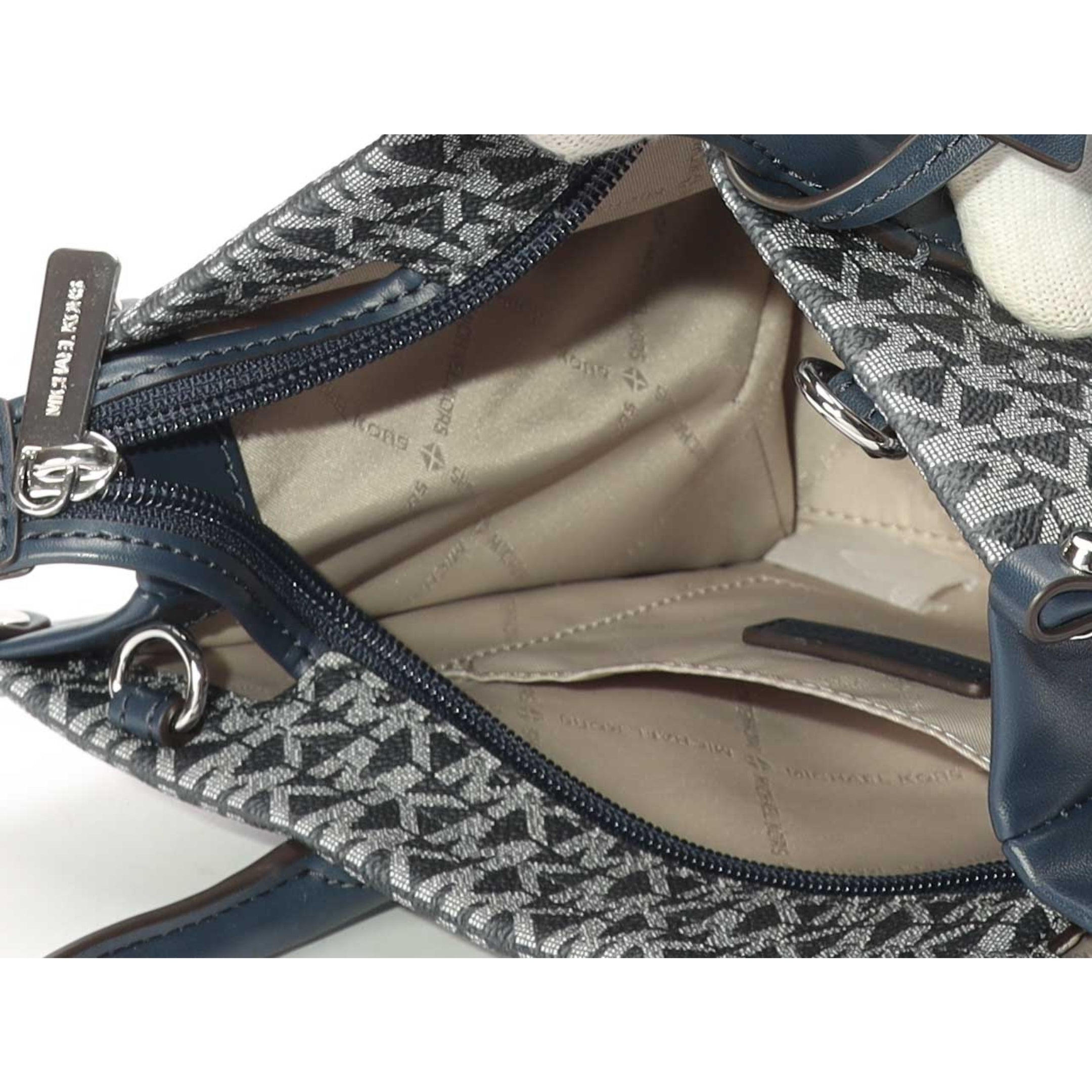 Michael Kors Mirella Navy Ombre Logo Crossbody Satchel