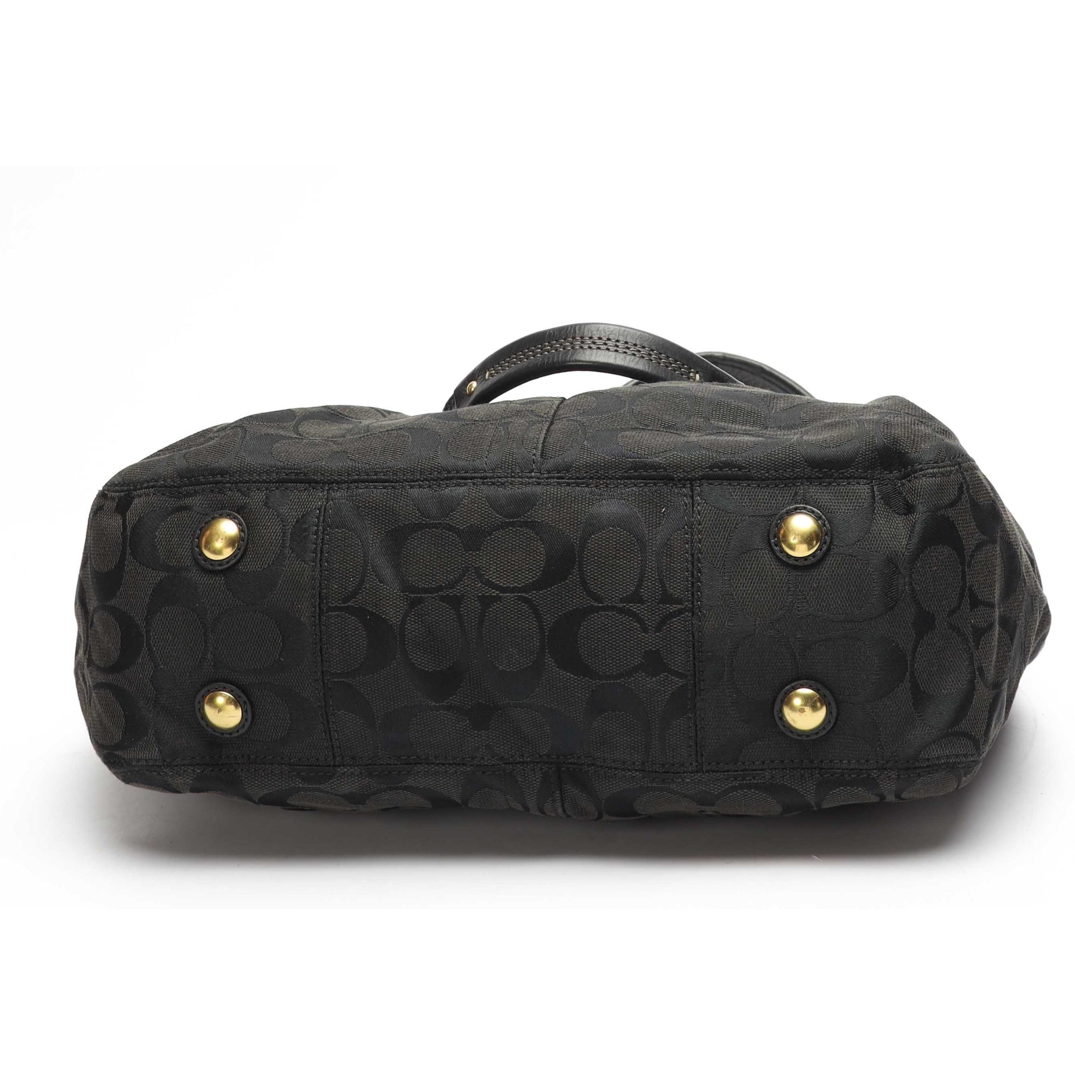 Coach Signature Carly Carryall Black Hobo Bag