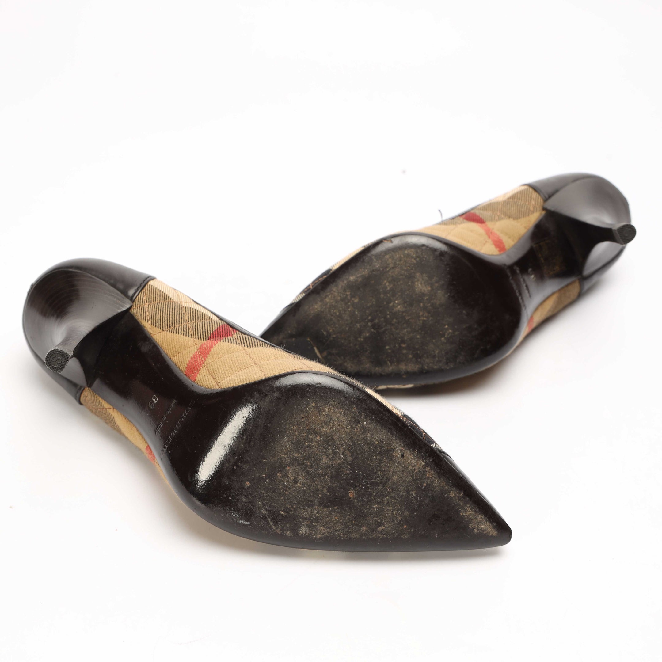 Burberry Check Kitten Heel Pumps
