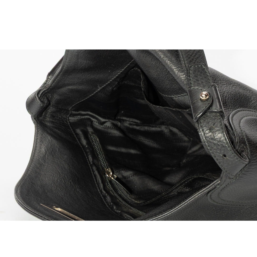 Salvatore Ferragamo Gancini Black Hobo Bag