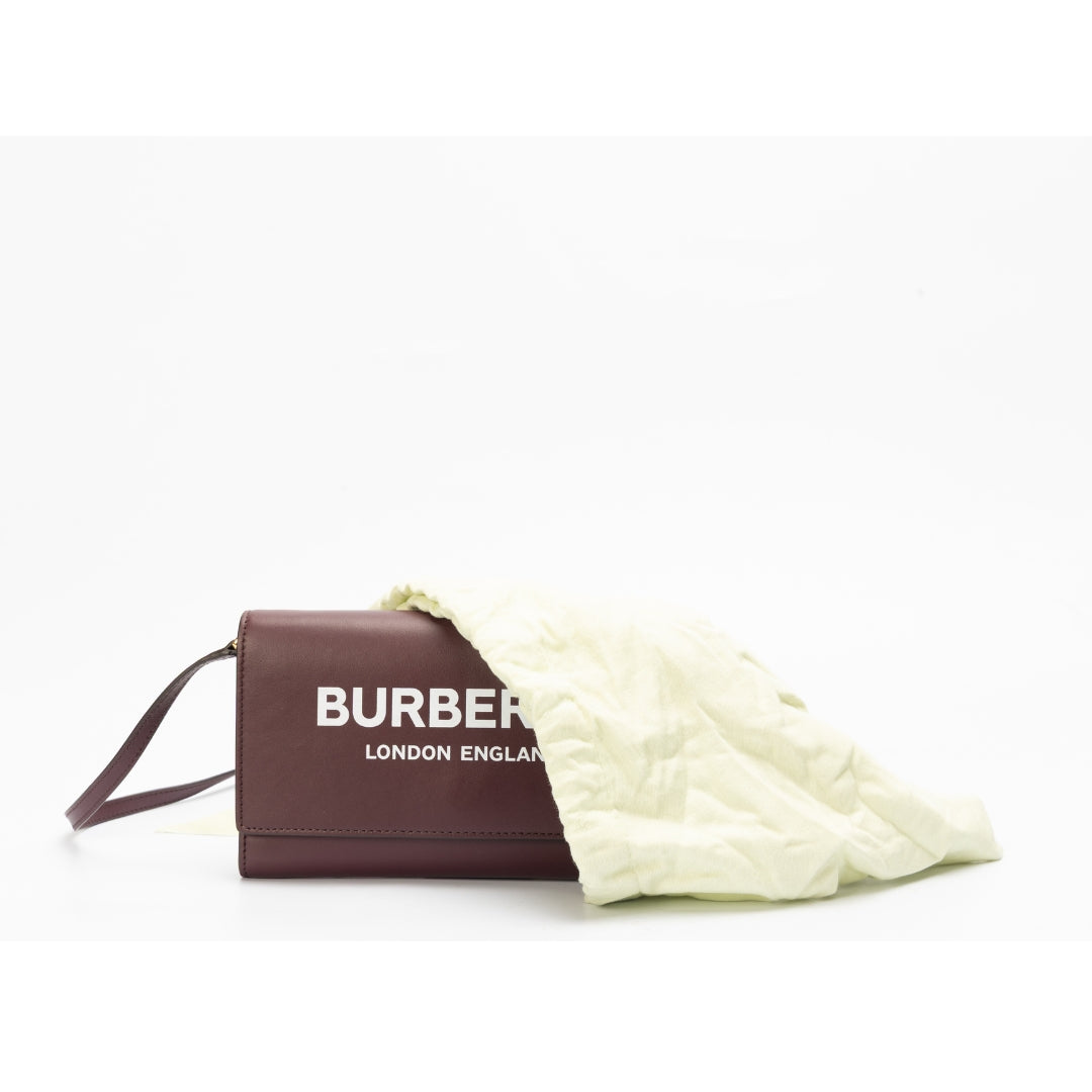 Burberry Hazelmere Leather Wallet on Strap