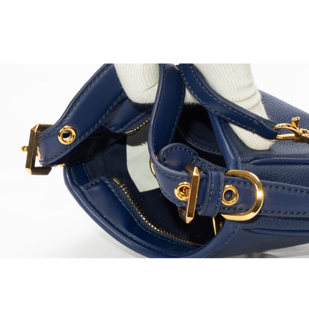 Charles & Keith Navy Thessaly Metallic Accent Bag