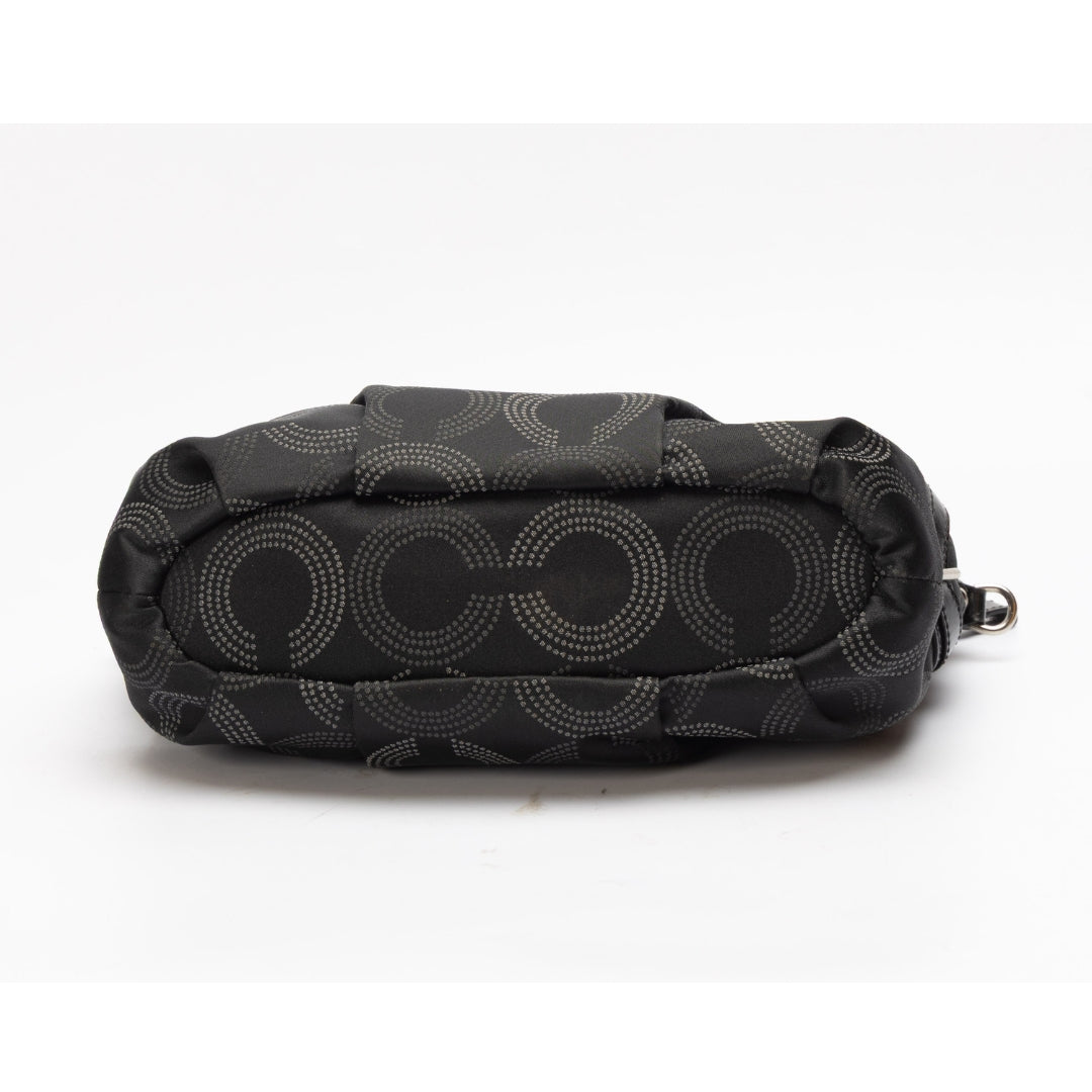 Coach Black Fabric and Leather Op Art Sophia Satchel