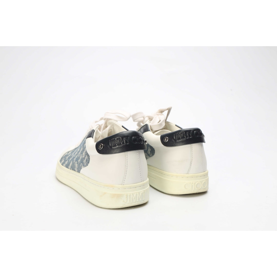 Jimmy Choo White Printed Sneakers