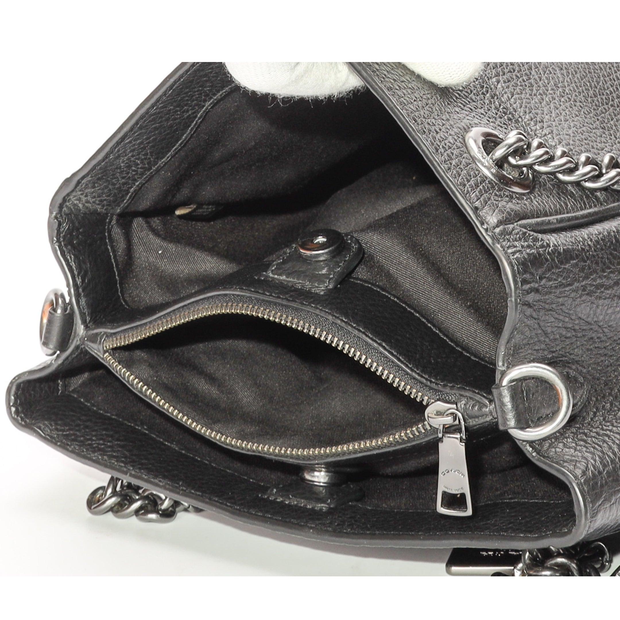 Coach Cammie Black Chain Bucket Bag