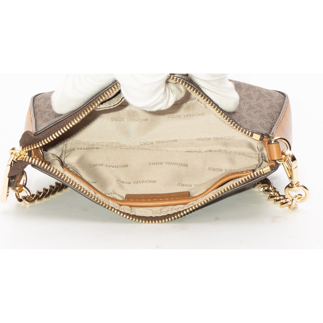 Michael Kors Brown Logo Jet Set Signature Shoulder Bag