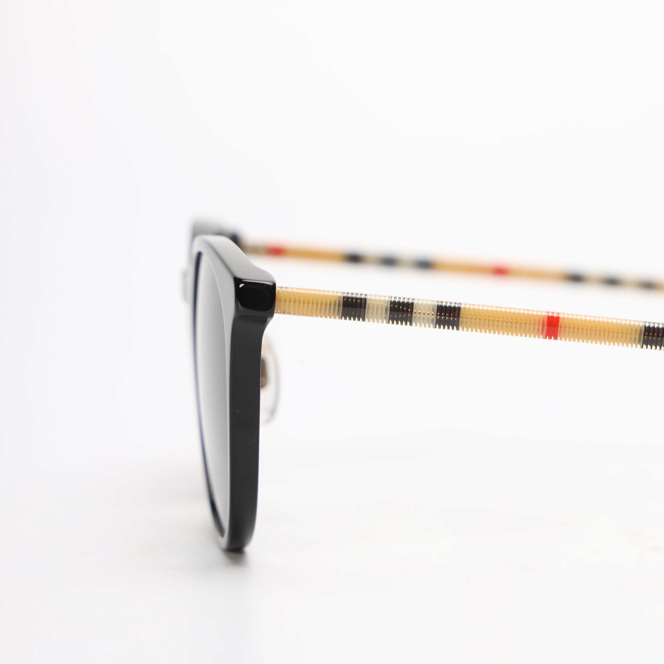 Burberry Tubular Check Round Sunglasses