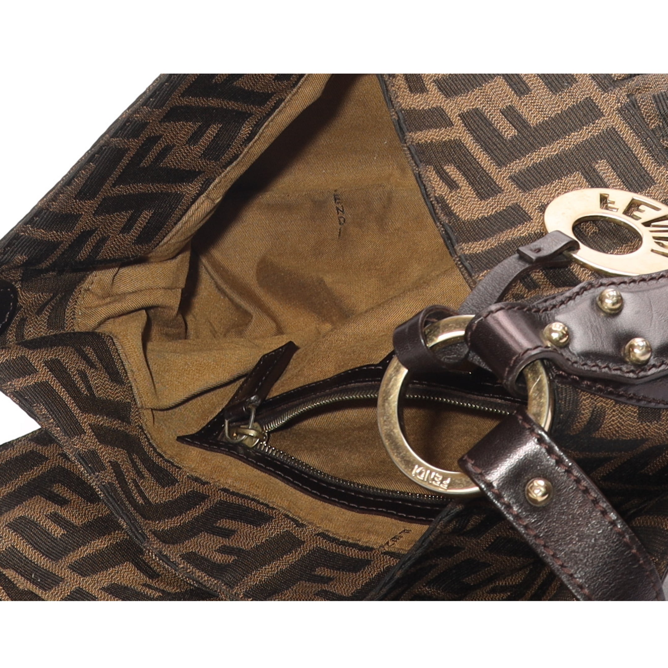 Fendi Brown FF Zucca Hobo Bag