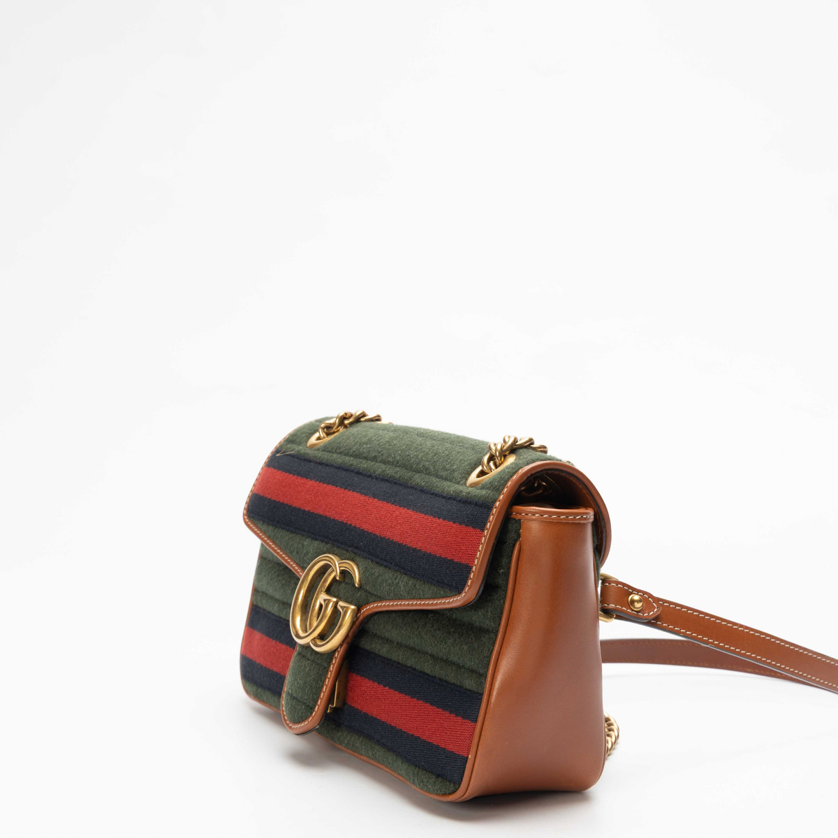 Gucci Striped Convertible Crossbody Bag