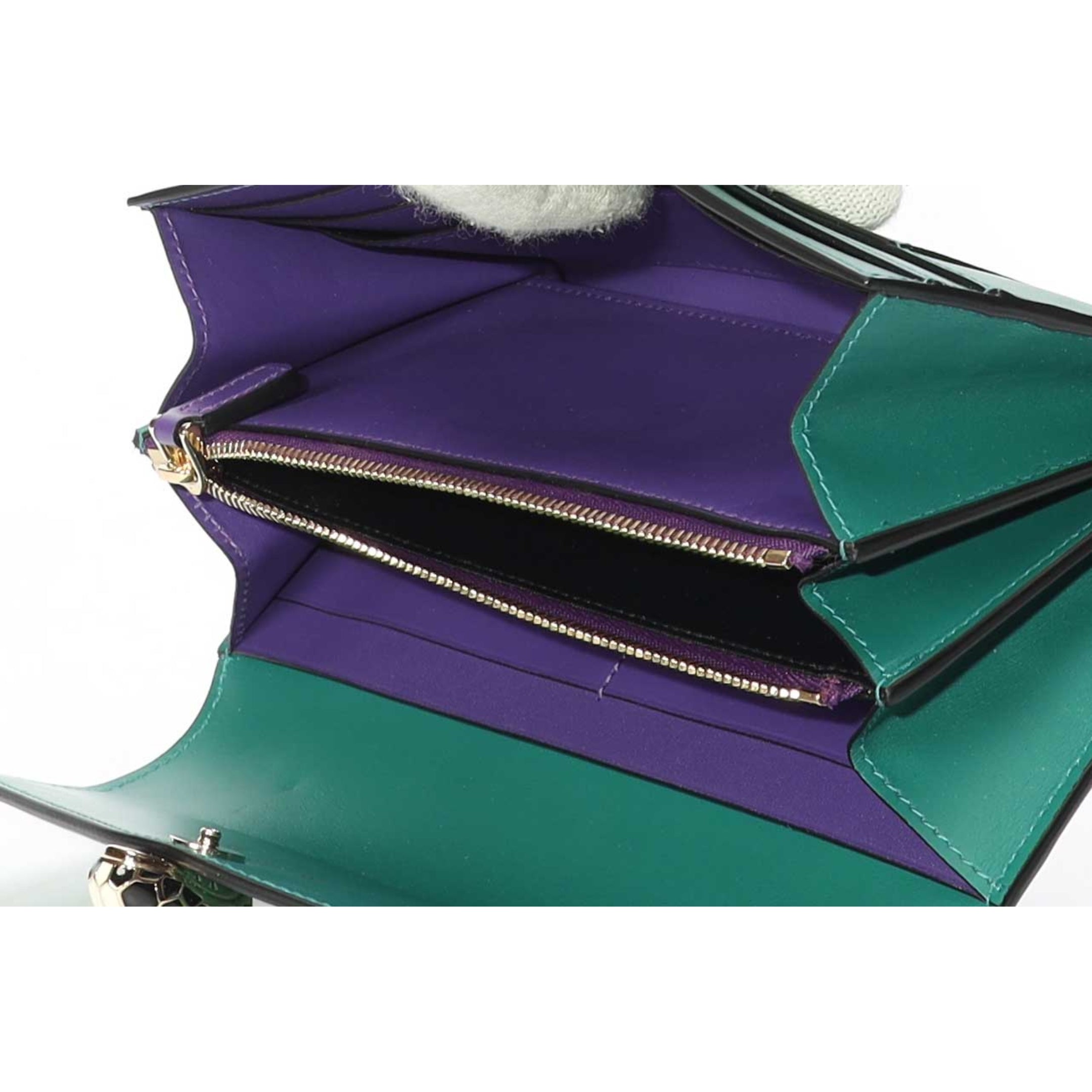 Bvlgari Serpenti Forever Emerald Green Flap Wallet