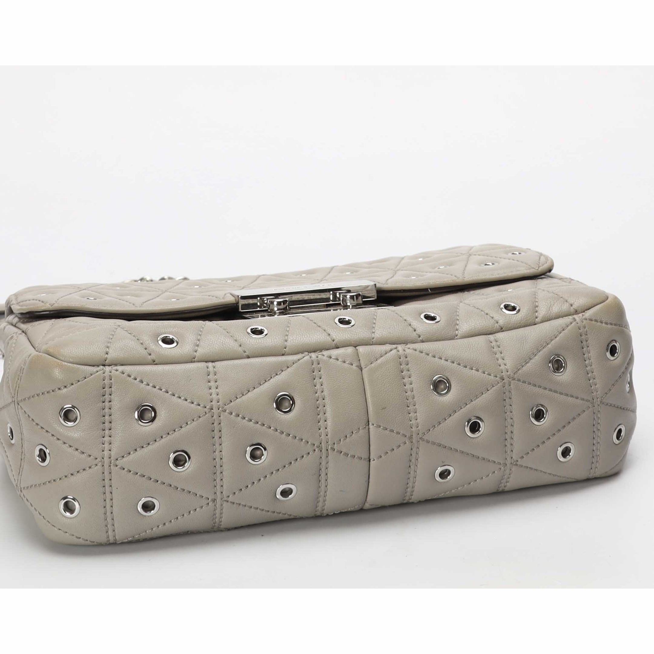 Micheal Kors Sloan Grey Quilted Rings Shoulder Bag