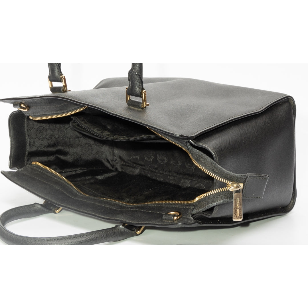 Michael Kors Black Saffiano Leather Selma Satchel