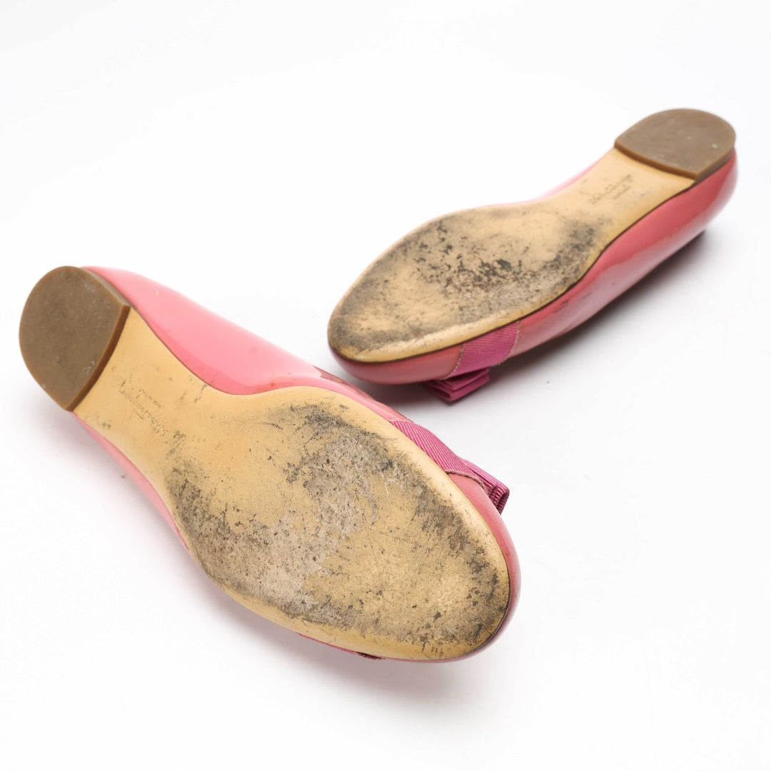Salvatore Ferragamo Vara Bow Pink Flats