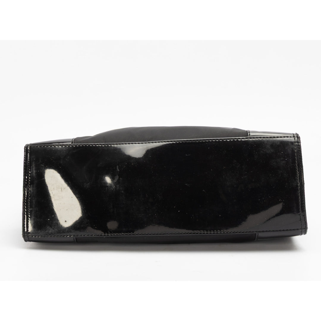 Tory Burch Black Nylon Leather Ella Tote