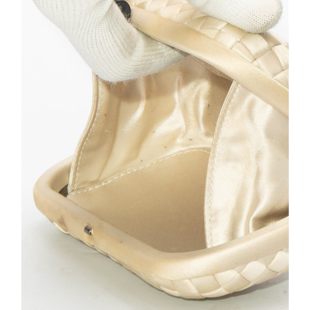 Bottega Veneta Beige Satin Trim Knot Clutch