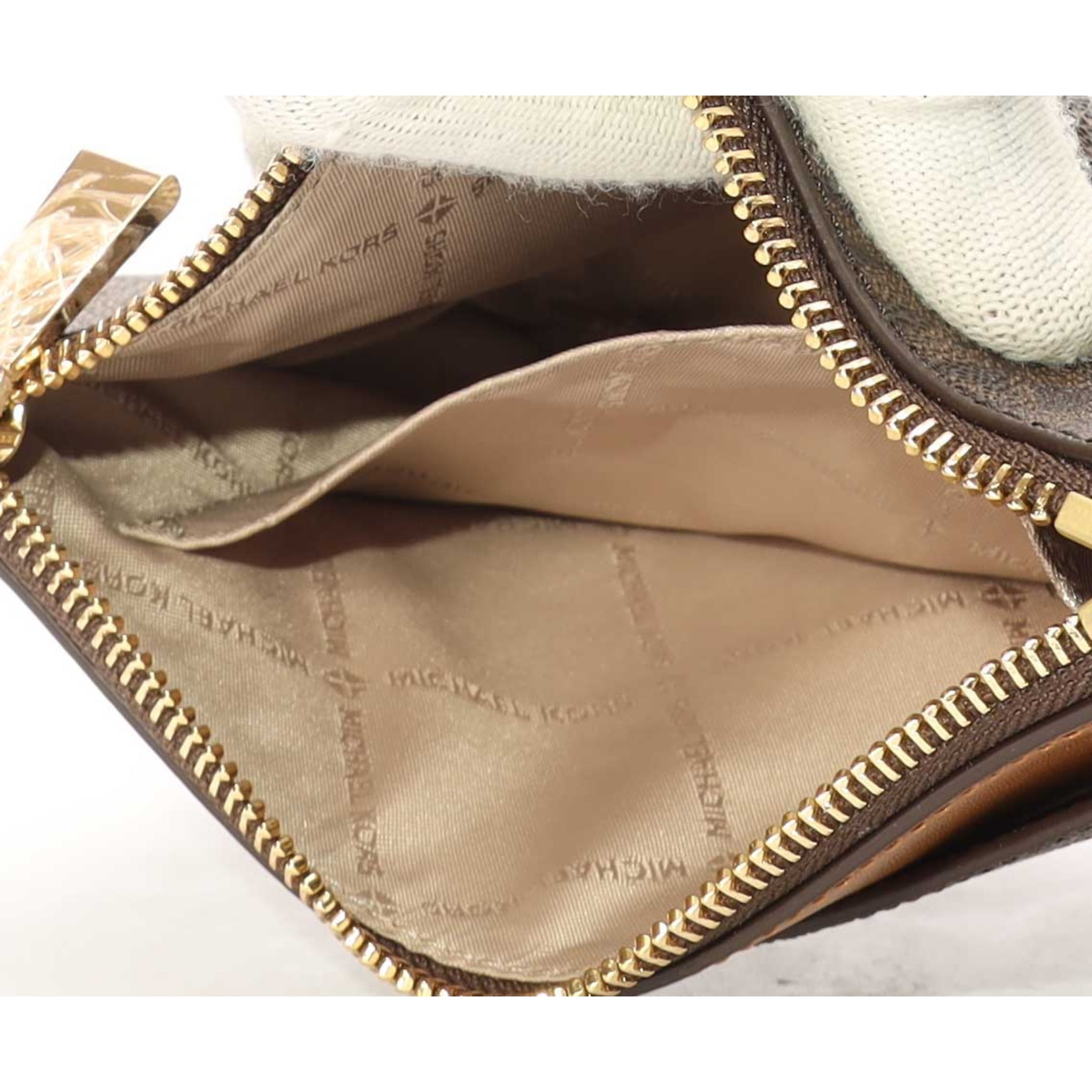 Michael Kors Brown Medium Logo Wristlet