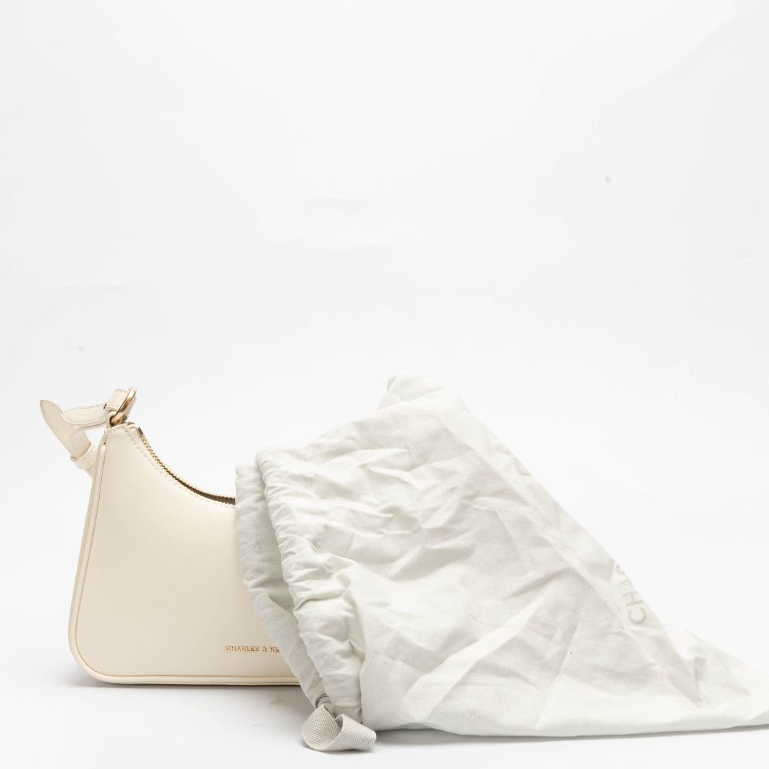 Charles & Keith Cream Lane Trapeze Bag