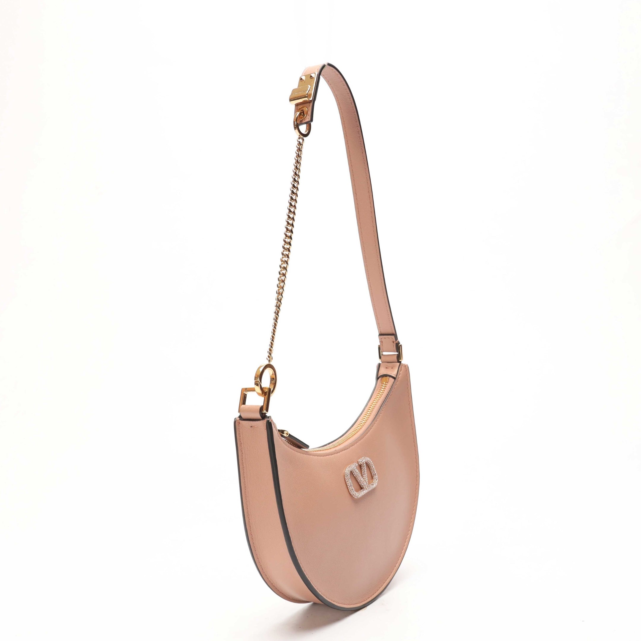Valentino VLogo Pink Signature Mini Hobo Bag