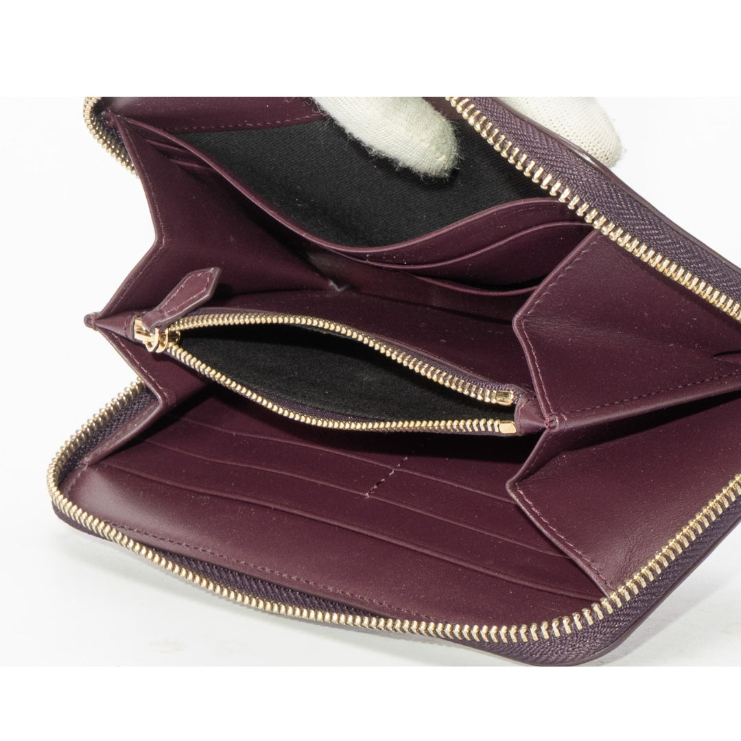 Versace Burgundy La Medusa Zip Around Wallet