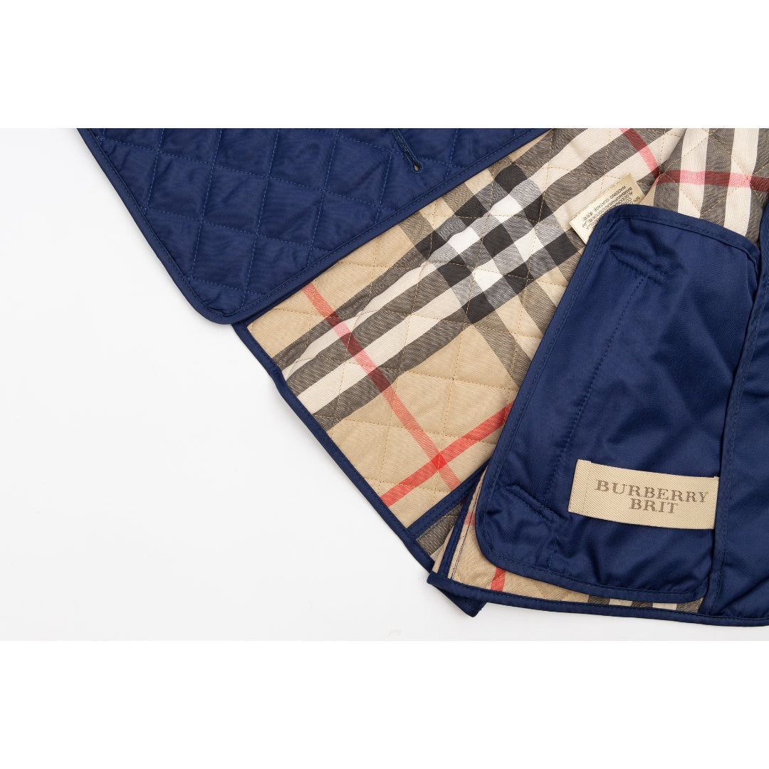 Burberry Blue Fernleigh Thermoregulated Diamond Quilted Jacket