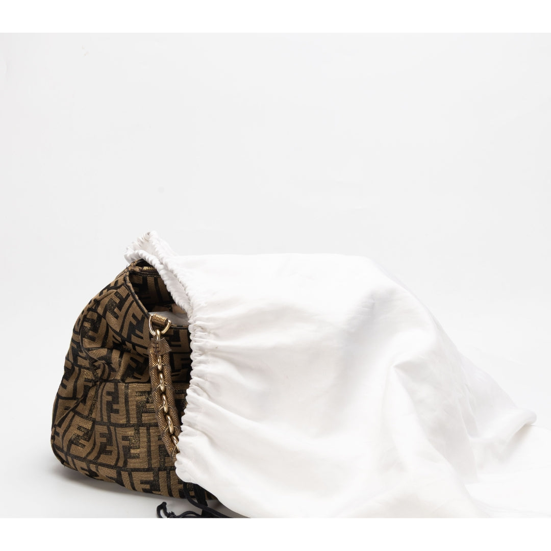 Fendi Tobacco Zucca Canvas Mia Shoulder Bag
