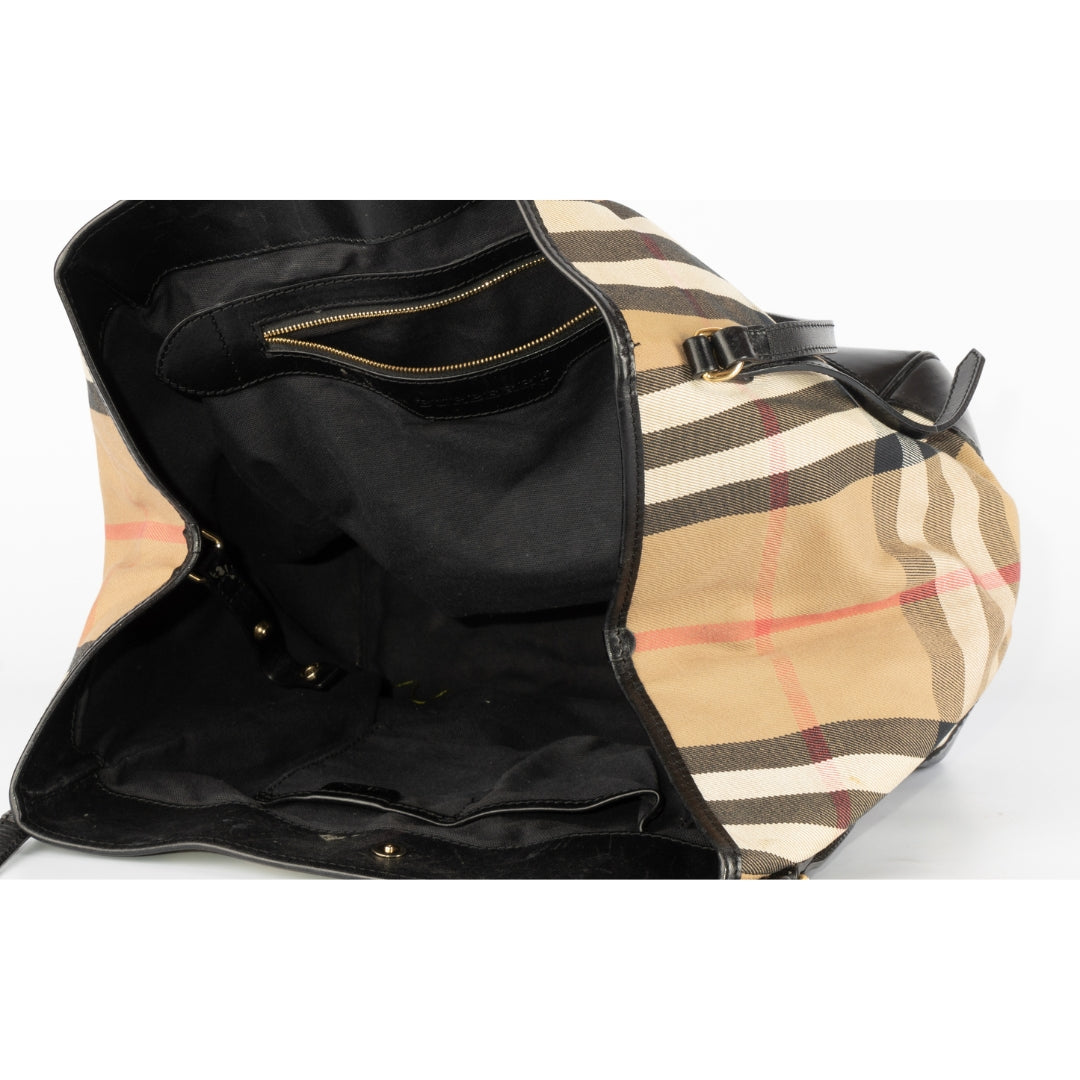 Burberry Haymarket Check Coated Canvas and Leather Canterbury Tote