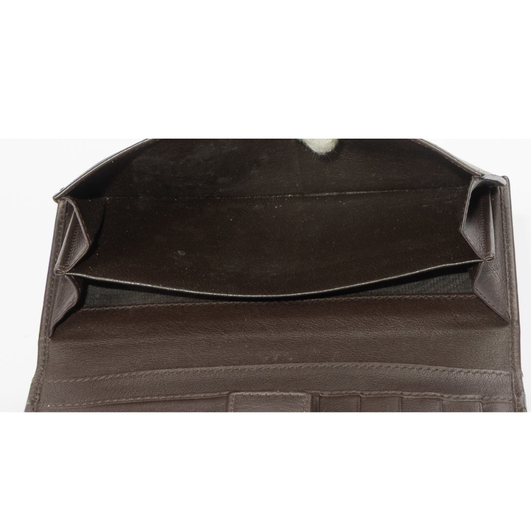 Gucci GG Canvas Metal Flap Continental Wallet