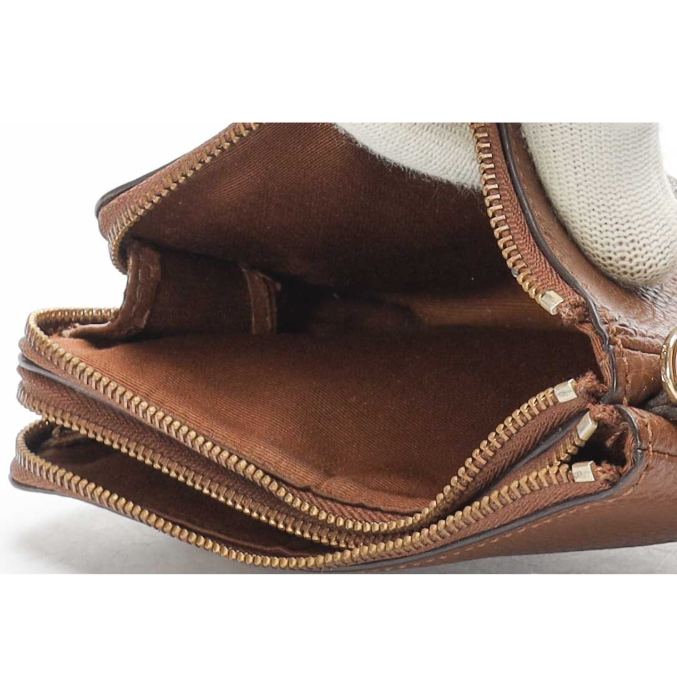 Coach Brown Double Zip Wallet