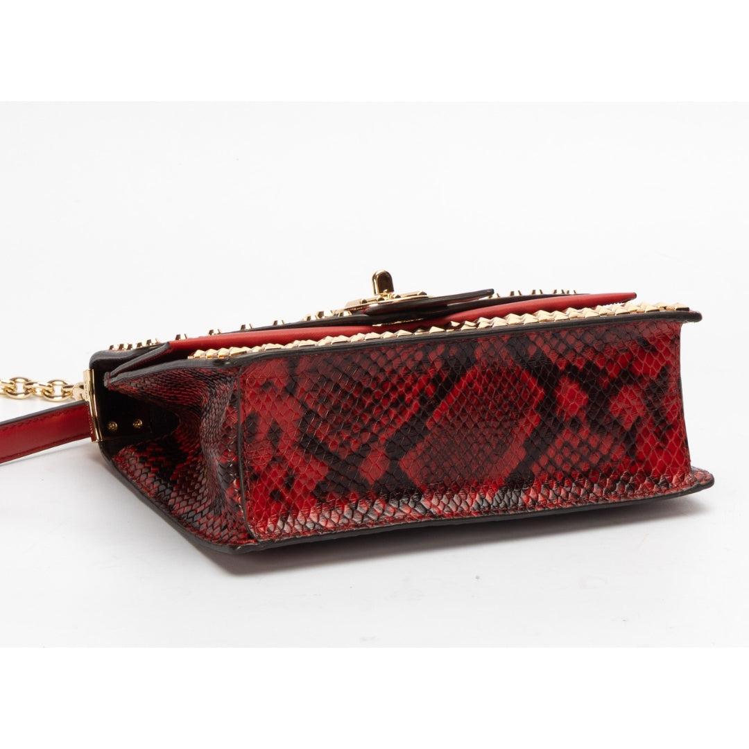 Michael Kors Red Greenwich Studded Crossbody Bag