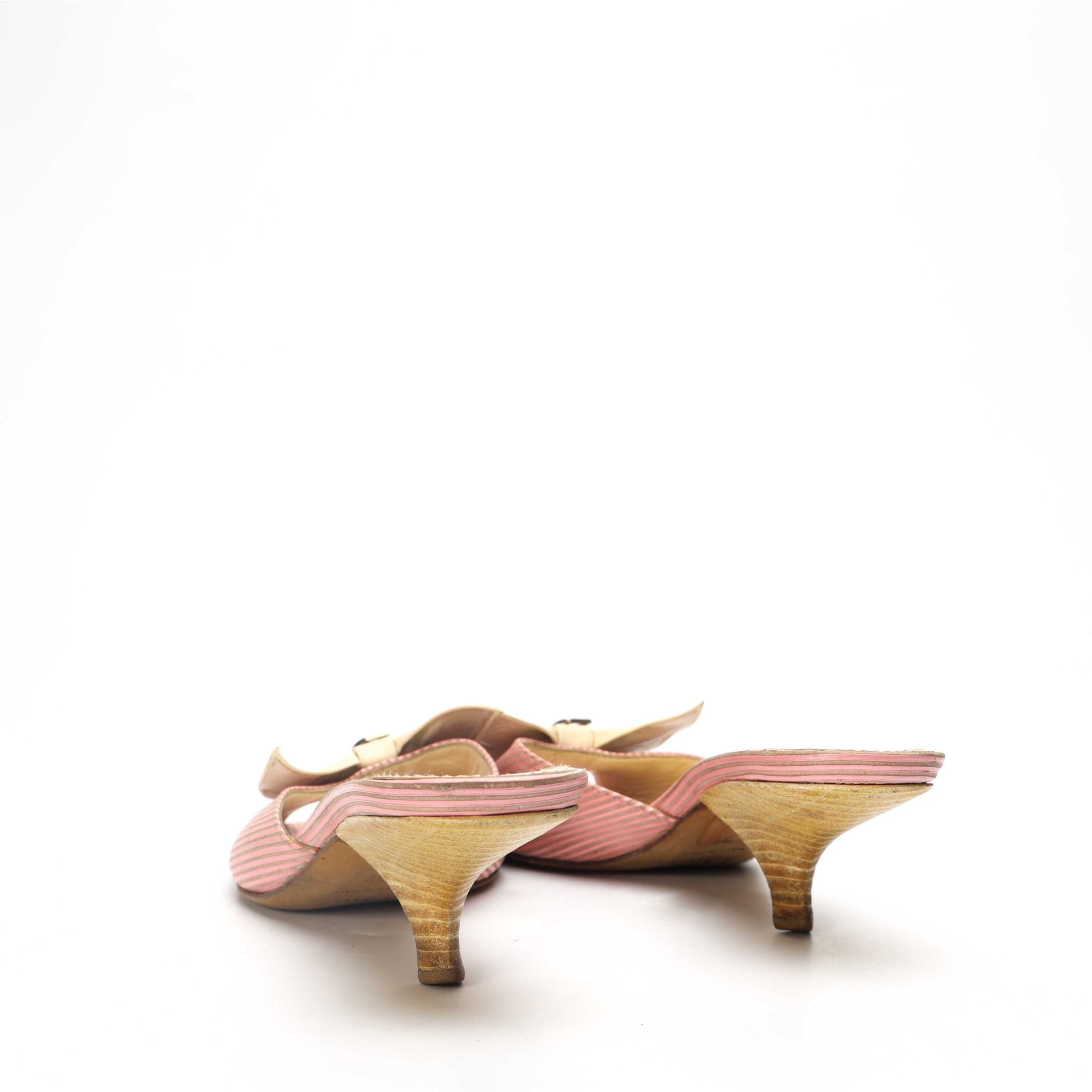 Dior Pink Bow Kitten Heeled Sandals
