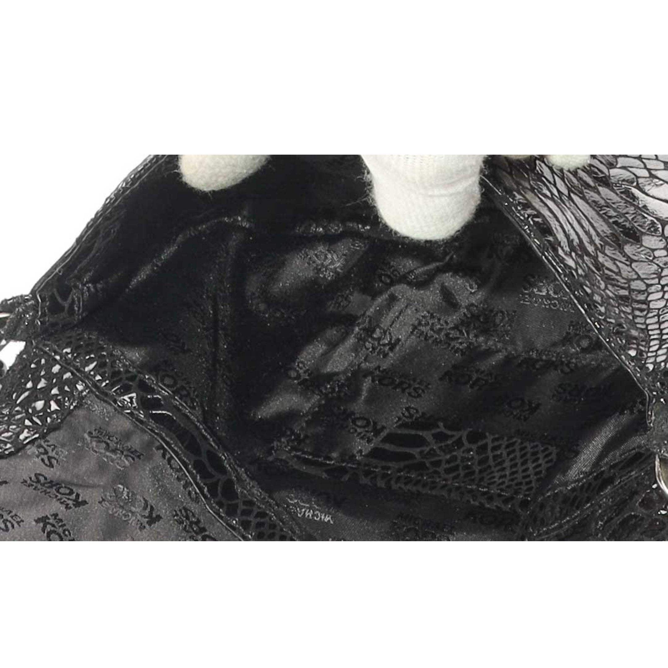 Michael Kors Black Python Chain Shoulder Bag