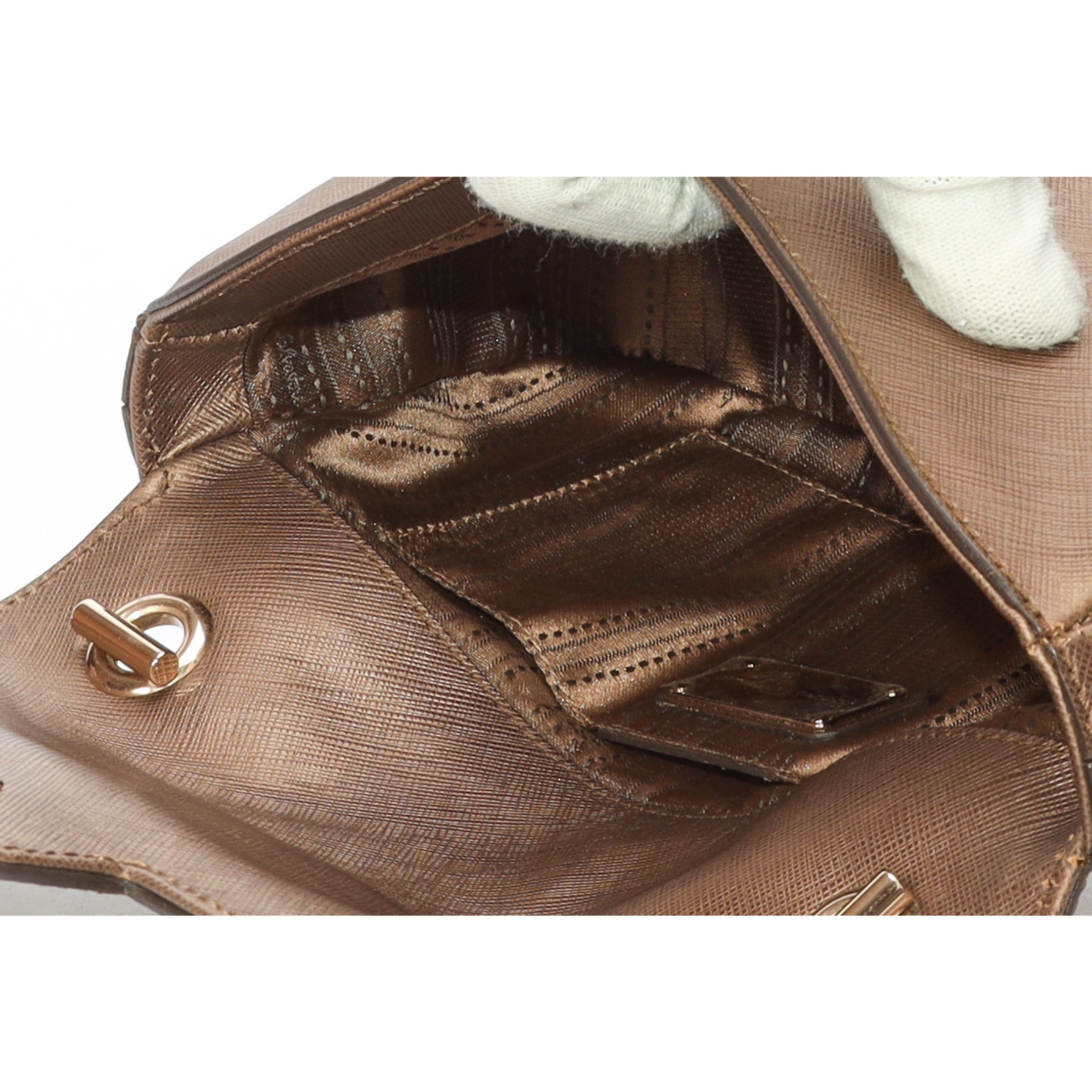 Salvatore Ferragamo Brown Gancini Chain Shoulder Bag