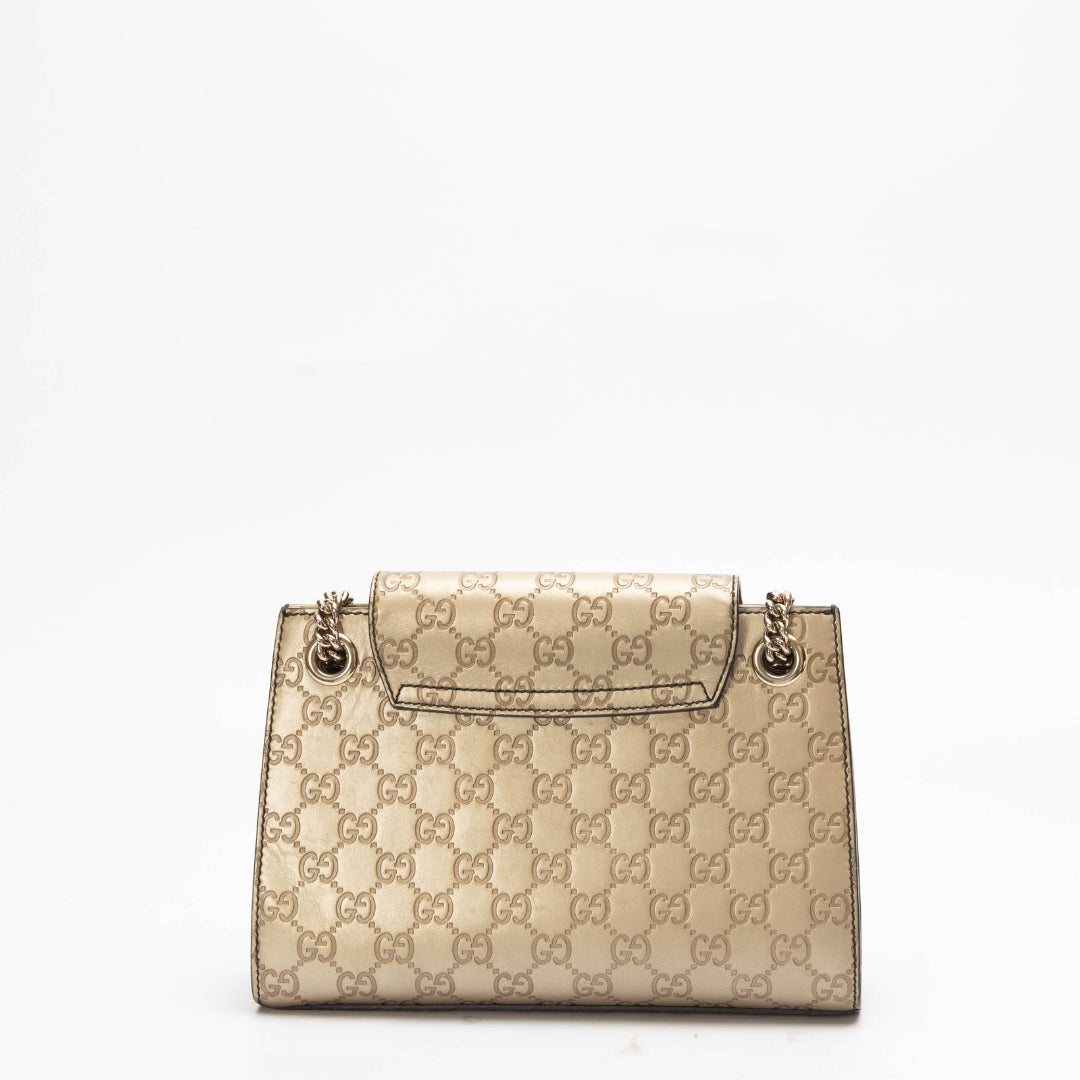 Gucci Gold Guccissima Emily Chain Shoulder Bag