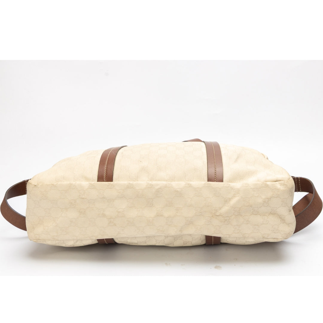 Gucci Brown/Beige GG Canvas Duffel Weekender Bag