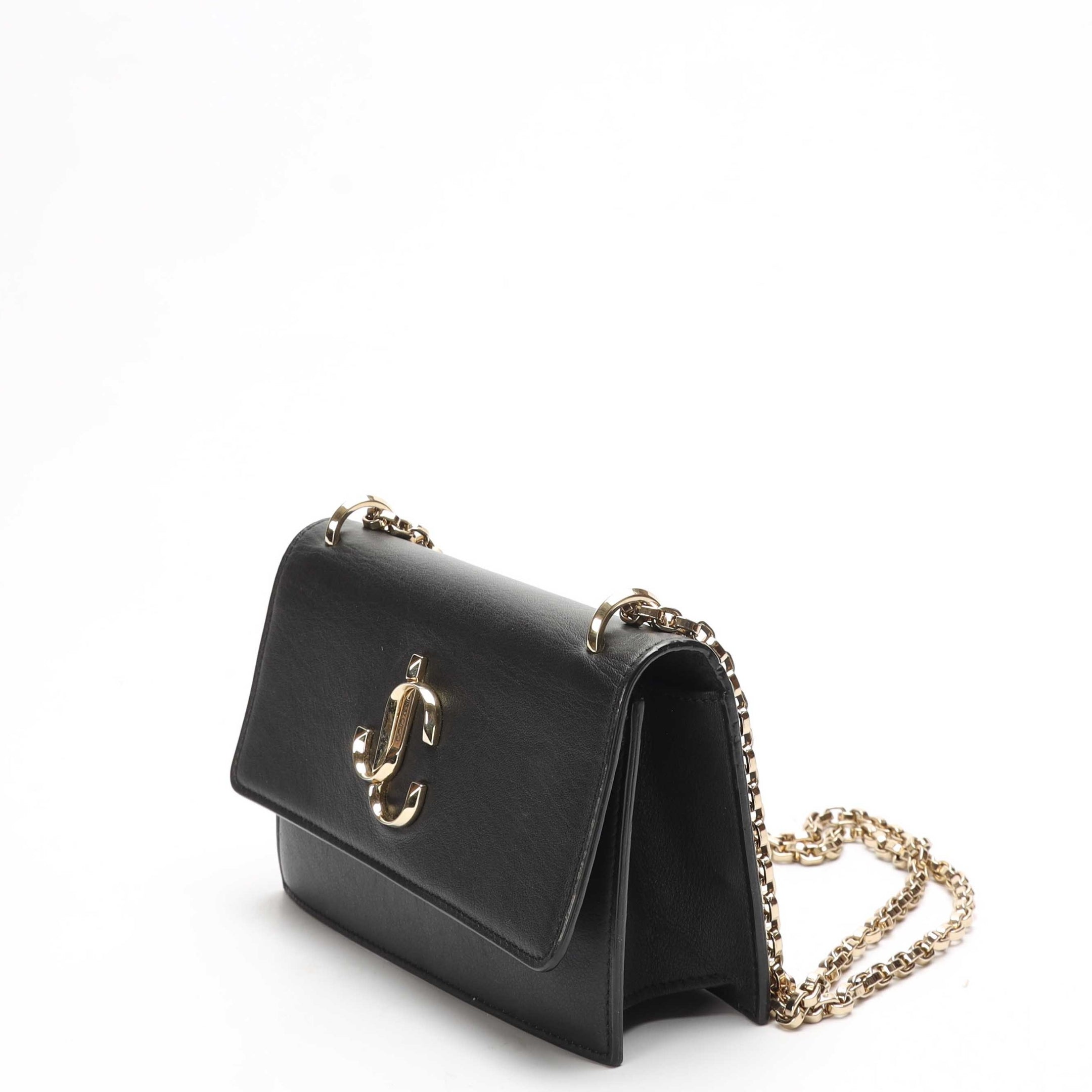 Jimmy Choo Black Varenne Chain Crossbody Bag