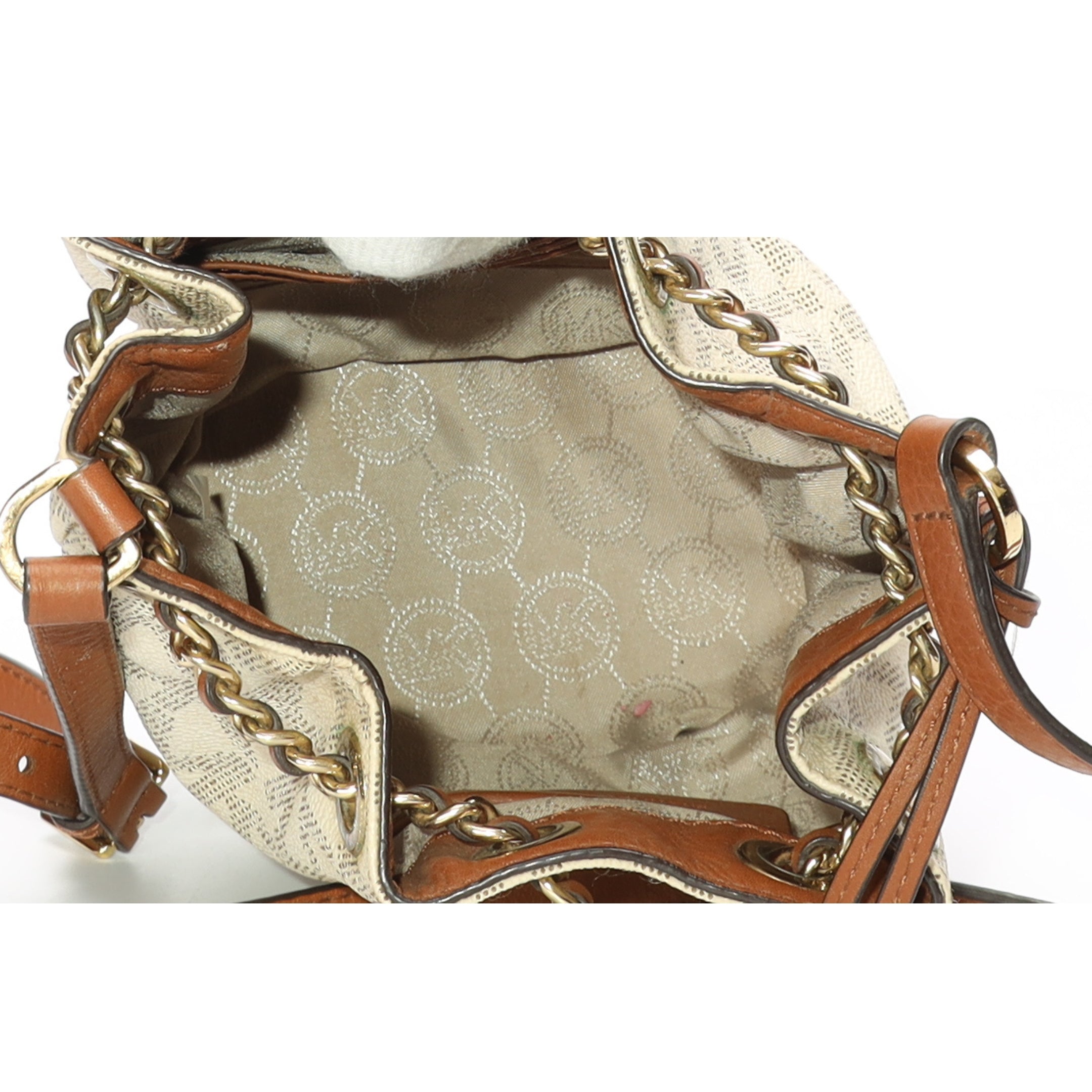 Michael Kors Vanilla Logo Bucket Crossbody Bag