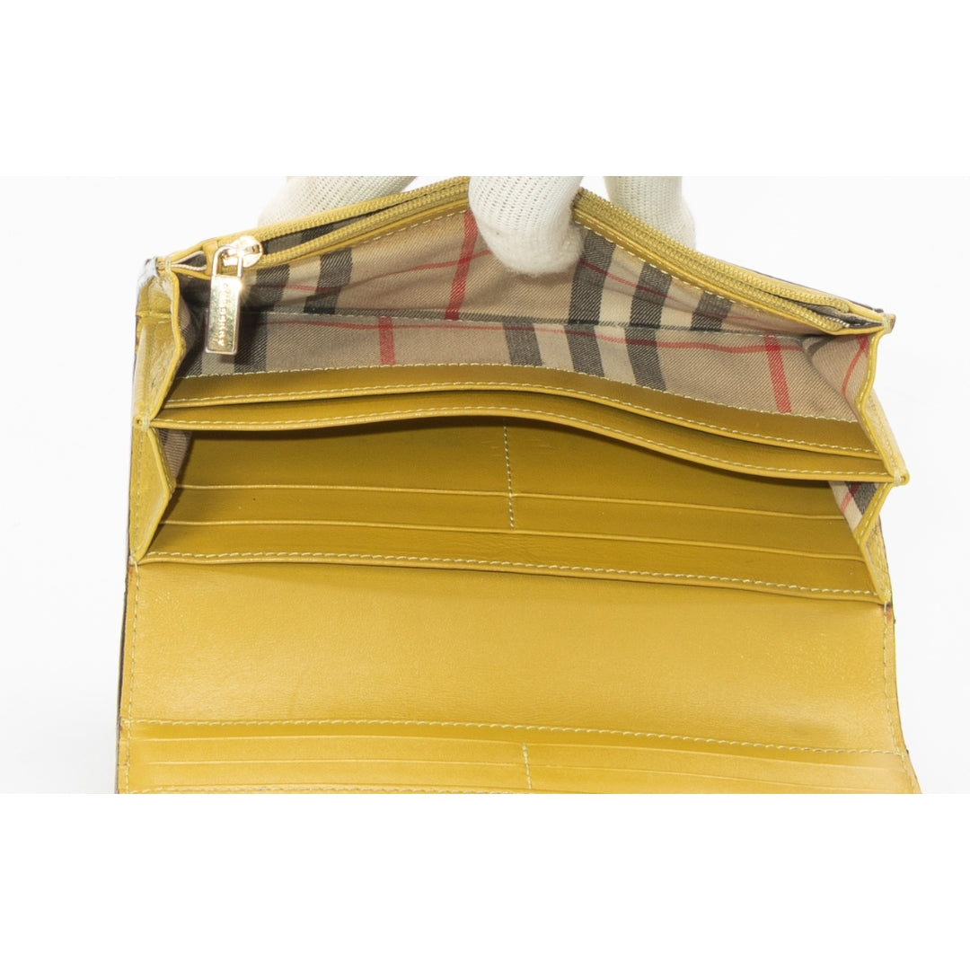 Burberry Yellow Continental Flap Wallet