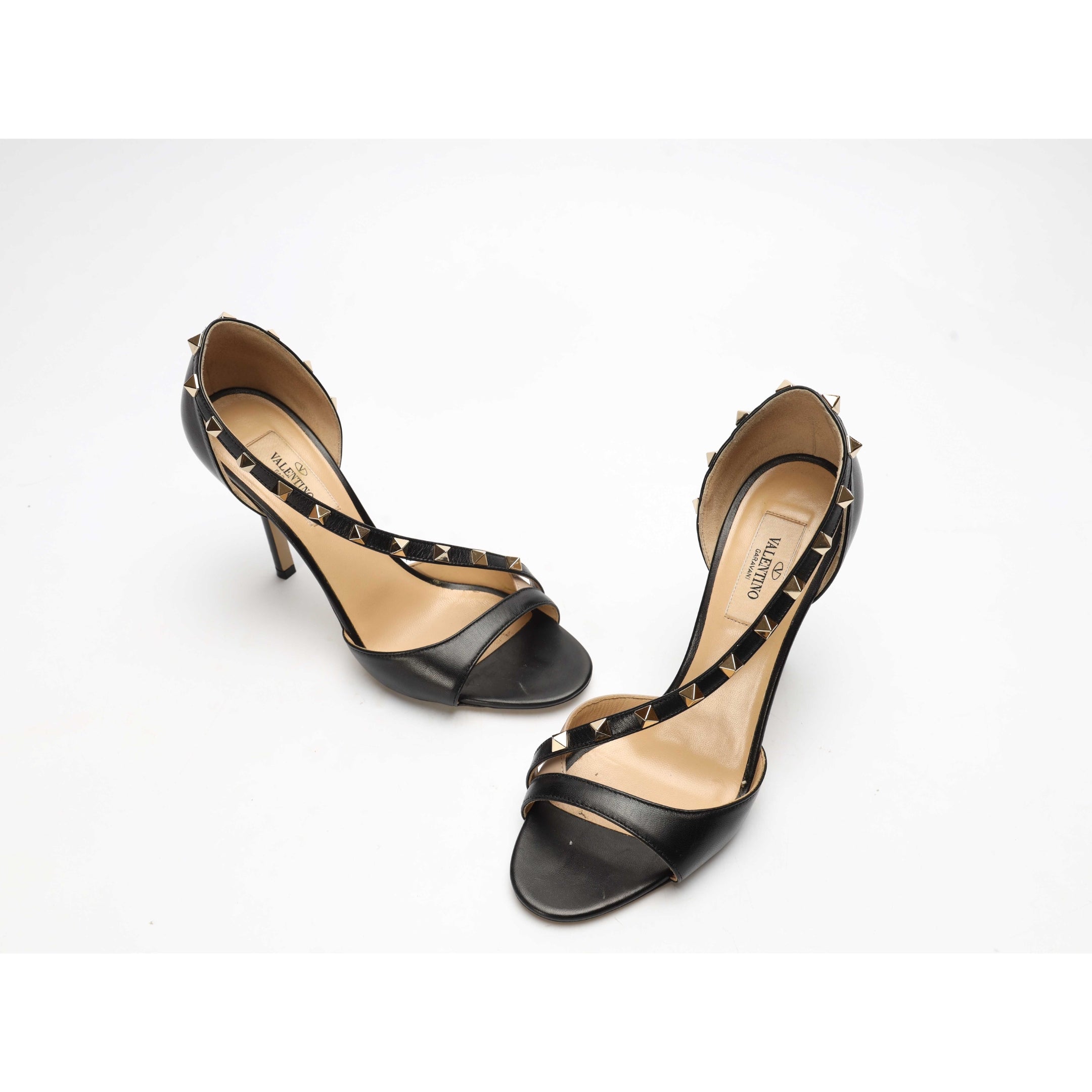 Valentino Black Studded D'orsay Sandals