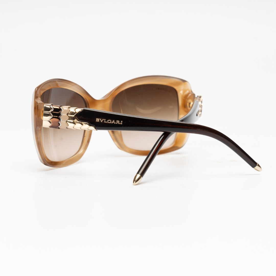 Bvlgari Beige/Brown Cat Eye Sunglasses