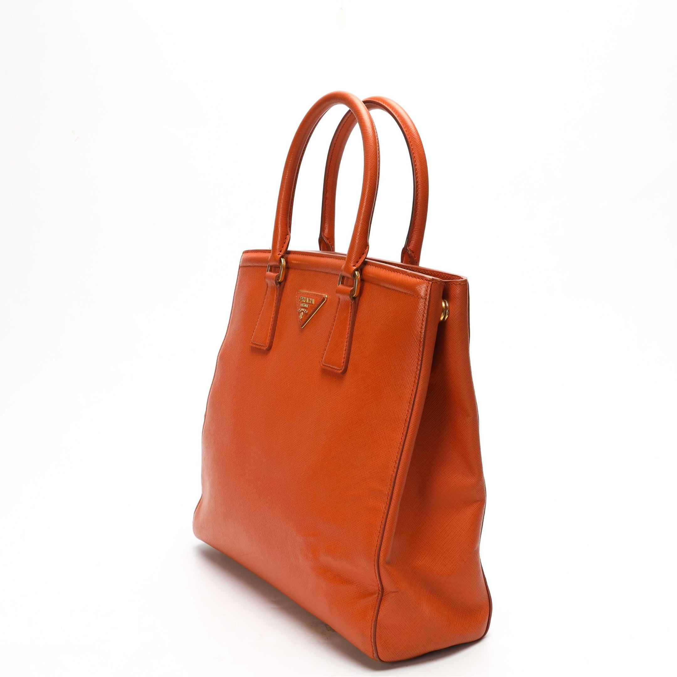 Prada Orange Parabole Convertible Tote