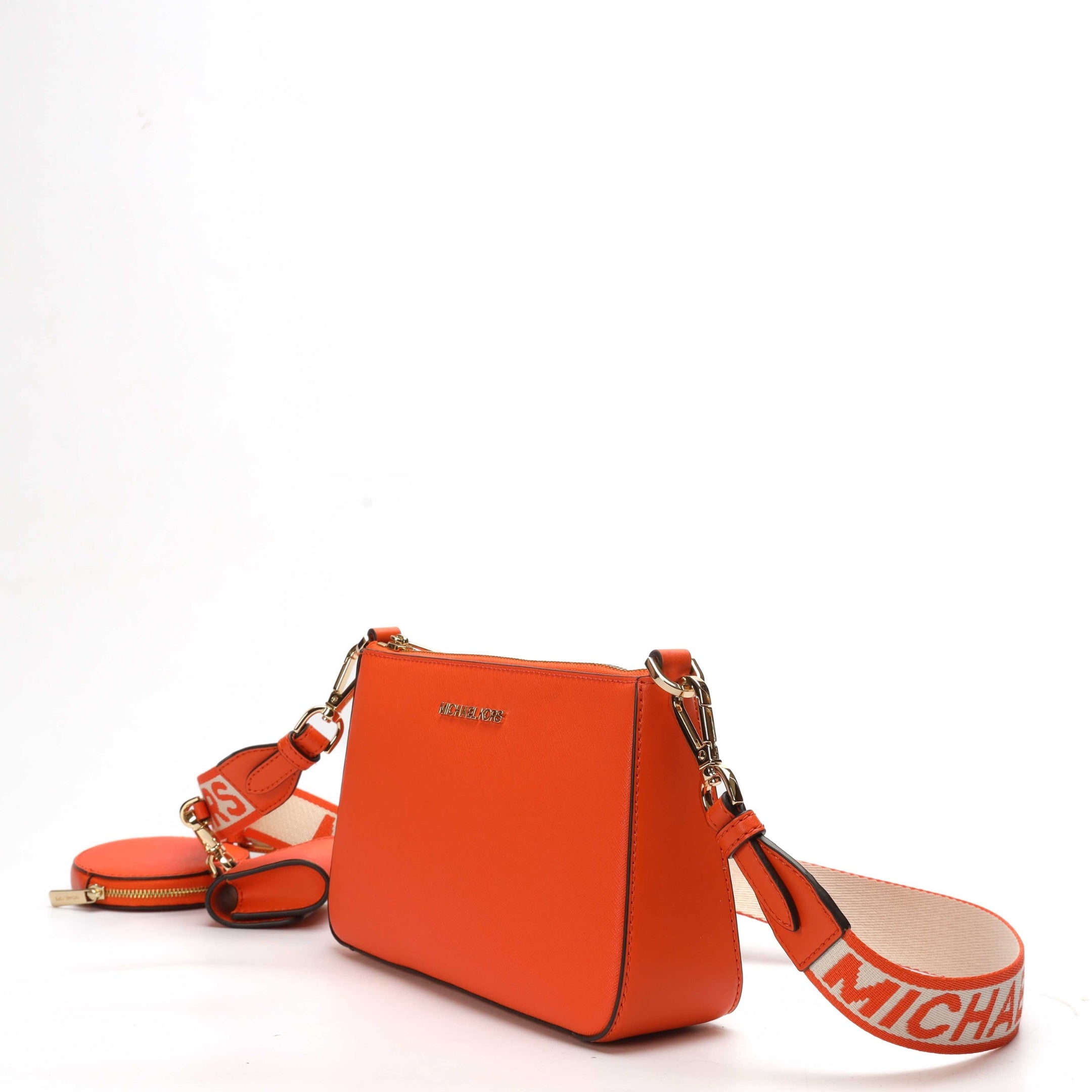 Michael Kors Jet Set Orange Airpods Case Crossbody Bag